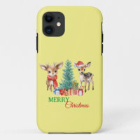 Cute Fawn reindeer Santa Merry Christmas Party