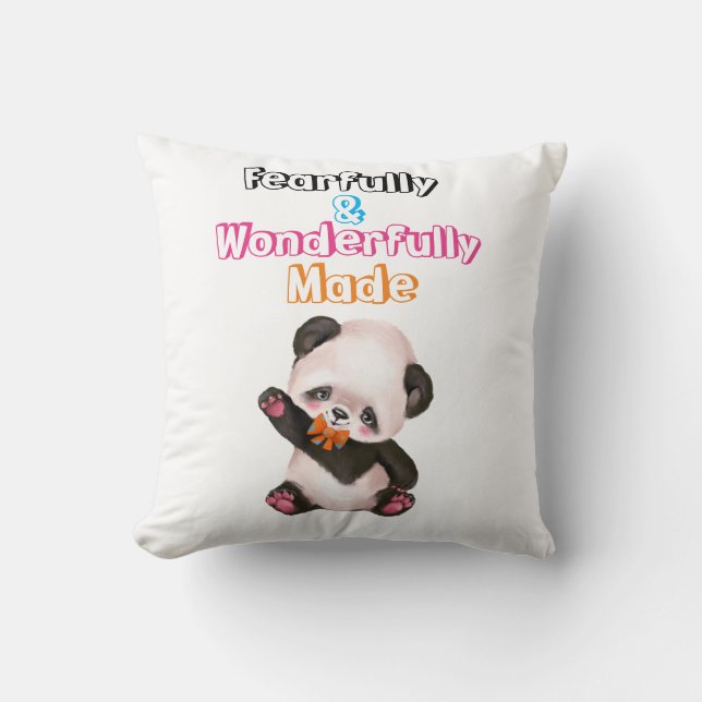 Cute Fearfully And Wonderfully Made   Throw Pillow (Front)