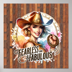 Cute fearless fabulous Western  Poster