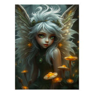 Cute Feathered Fairy Art  Poster