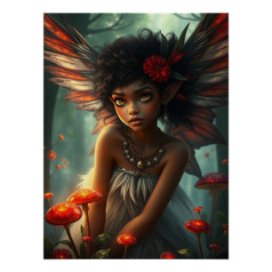 Cute Feathered Fairy Art  Poster