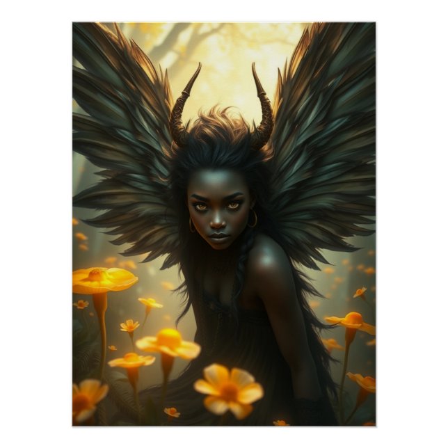 Cute Feathered Fairy Art  Poster (Front)