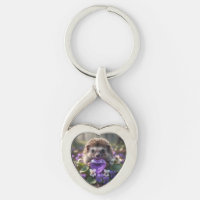 Cute February Hedgehog with Amethyst Heart