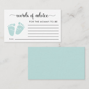 Cute Feet Baby Shower Words of Advice Enclosure Card
