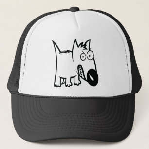 Cute feisty cartoon dog trucker hat