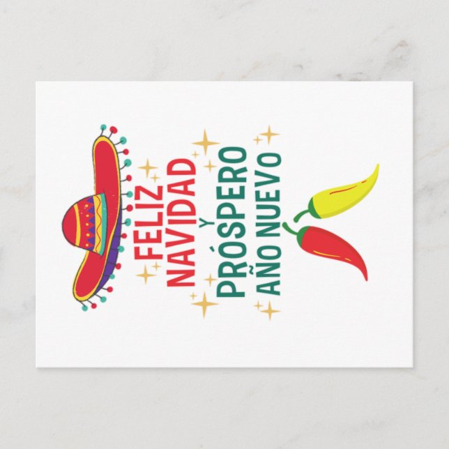 Cute feliz navidad christmas postcard (Front)