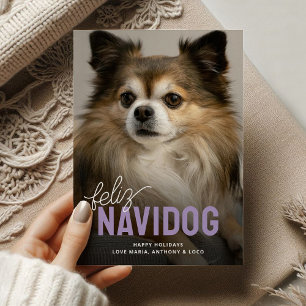 Cute Feliz Navidog Pet Photo Christmas Holiday Card