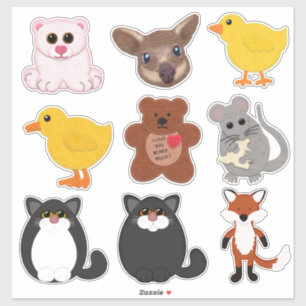 Cute Felt Look Critters Mouse Fox Bear Fox