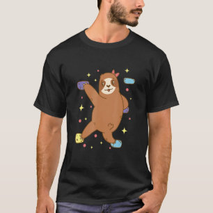 Cute Female Sloth Climber Bouldering And Rock Cli T-Shirt