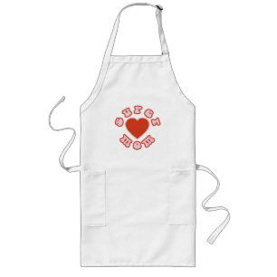 Cute Feminine & Girly Moms : Super Mum + Heart Long Apron