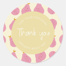 Cute Feminine Pear Pattern "Thank You" Packaging