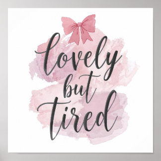 Cute Feminine Pink Bow Graphic Poster