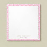 Cute Feminine Pink Lattice Pattern Notepad<br><div class="desc">Pink and white lattice pattern background..  For additional matching marketing materials,  custom design or
logo inquiry,  please contact me at maurareed.designs@gmail.com and I will reply within 24 hours.
For shipping,  card stock inquires and pricing contact Zazzle directly.</div>