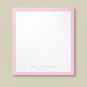 Cute Feminine Pink Lattice Pattern Notepad