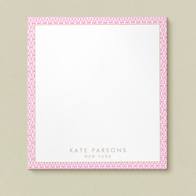 Cute Feminine Pink Lattice Pattern Notepad (Creator Uploaded)