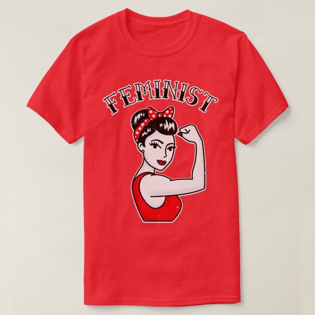 Cute Feminist Latina Rosie the Riveter Tattoo T-Shirt (Design Front)