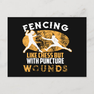 Cute Fencing Like Chess But With Puncture Wounds Invitation Postcard