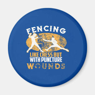 Cute Fencing Like Chess But With Puncture Wounds Magnet