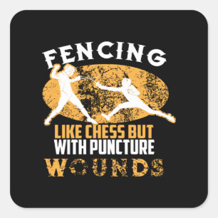 Cute Fencing Like Chess But With Puncture Wounds Square Sticker