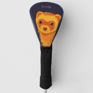 Cute ferret art ferret mum name golf head cover