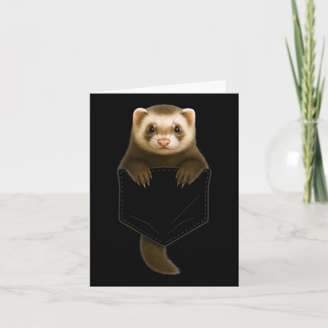 Cute Ferret Cket Funny Gift For Men Women Kid Ferr Card (Front)