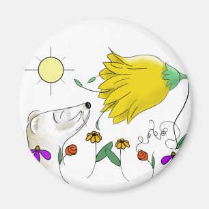 Cute Ferret Face Magnet