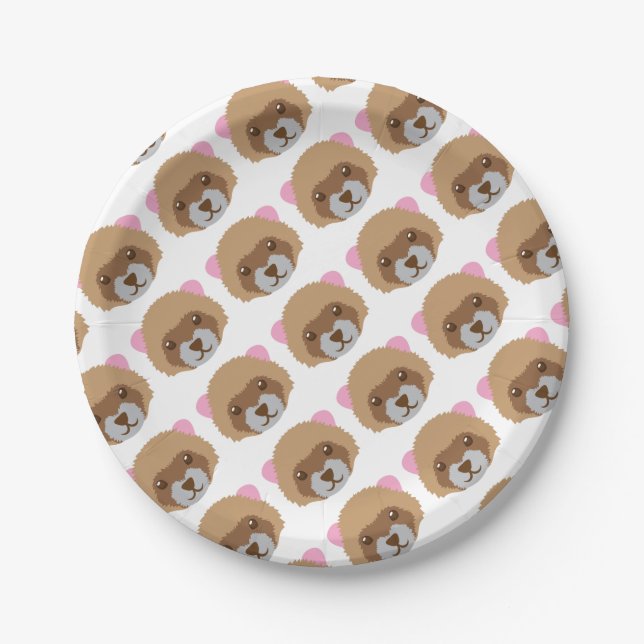 cute ferret face paper plate (Front)