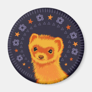 Cute ferret head adorable animal magnet