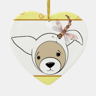 Cute Ferret in Easter Bunny Costume Ceramic Ornament