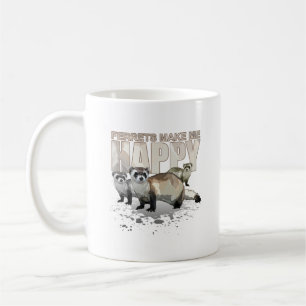 Cute Ferret Lover Quote Happy Pet Animal Coffee Mug