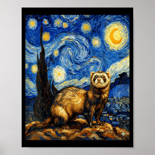 Cute Ferret Men Women Kid Ferret Mum Ferret Dad Poster