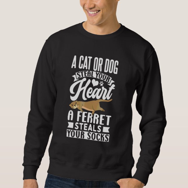 Cute Ferret Steal Socks Sweatshirt (Front)