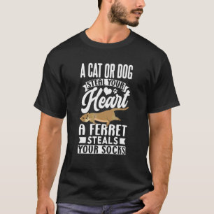 Cute Ferret Steal Socks T-Shirt