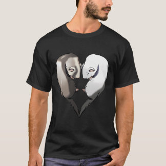 Cute Ferrets Couple Heart Animal Lover Gift T-Shirt