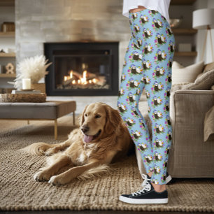 Cute Ferrets Floral Leggings