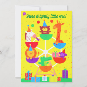 Cute Ferris Wheels Woodland Animals Announcement