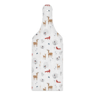 Cute Festive Animals Winter Christmas Pattern. Cutting Board