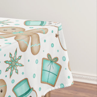Cute Festive Christmas Gingerbread Man Tablecloth