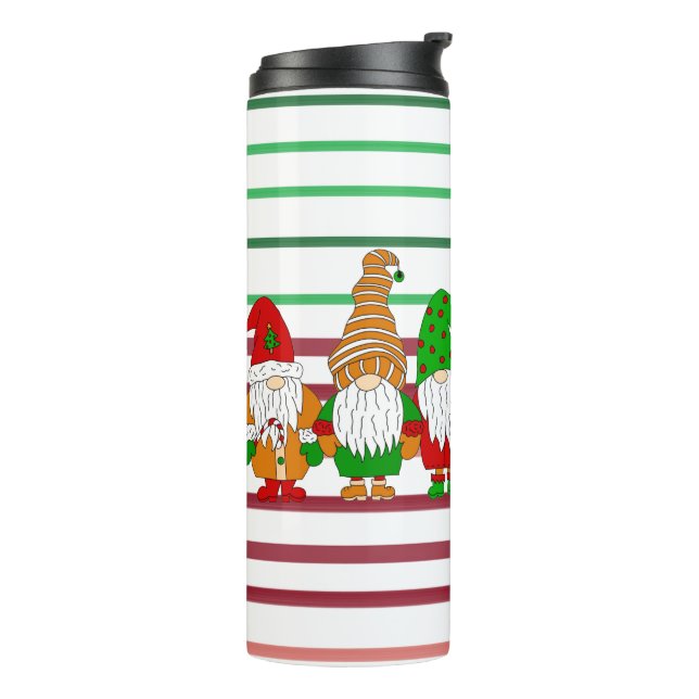  Cute Festive Christmas Gnomes  Thermal Tumbler (Rotated Left)