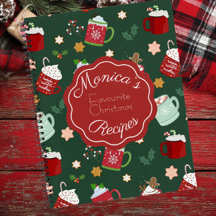 Cute Festive Christmas Mugs Pattern Recipe  Notebook