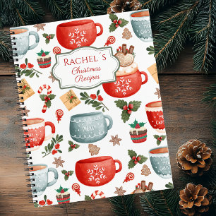Cute Festive Christmas Mugs Pattern Recipe  Notebook