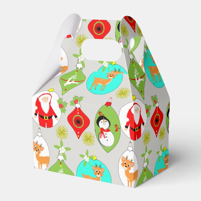 Cute Festive Christmas Pattern Favour Box (Front Side)
