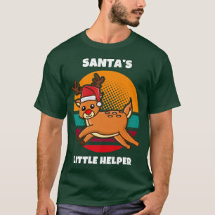 Cute Festive Christmas Rudolf Reindeer Santa's Lit T-Shirt