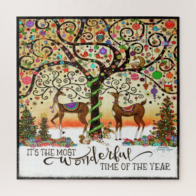 Cute Festive Christmas Tree Inspirivity Jigsaw Jigsaw Puzzle (Vertical)