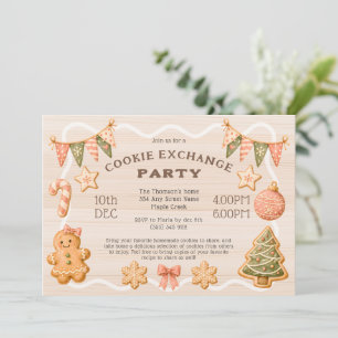 Cute Festive Cookie Exchange Party Invitation
