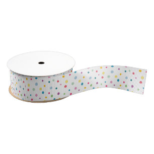 Cute festive dots mixed colours blue red yellow grosgrain ribbon