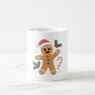 Cute Festive Gingerbread Man Christmas Cookie Coffee Mug