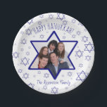 Cute Festive Happy Hanukkah Photo Star of David Paper Plate<br><div class="desc">These fun paper plates will make your Hanukkah celebration all the more special. Featuring a cute design with a photo uploaded into a Star of David picture frame,  they are a whimsical addition to your table décor.</div>