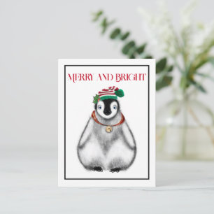 Cute festive holiday Penguin  Postcard