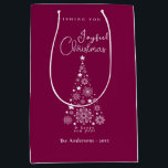 Cute Festive Magenta Christmas  Medium Gift Bag<br><div class="desc">Cute Festive Magenta Christmas Wine Gift Bag</div>